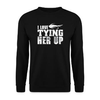 Angler Geschenk Lustig Angeln Fischer Fischen - Unisex Pullover - Schwarz - Vorne - Alina (178cm) & Michal (187cm)