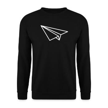 Paper Airplane Line Art - Unisex Sweatshirt - black - Front - Alina (178cm) & Michal (187cm)