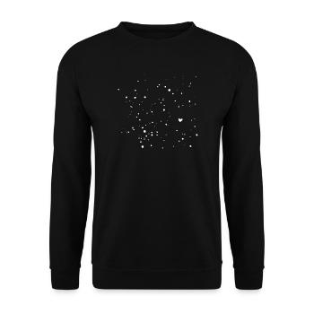 Des étincelles de cœur sous la pluie des étoiles - Sweat-shirt Unisexe - noir - Devant - Alina (178cm) & Michal (187cm)