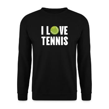 Ich liebe Tennis - Unisex Pullover - Schwarz - Vorne - Alina (178cm) & Michal (187cm)