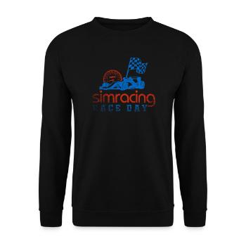Sim Racing Renntag - Unisex Pullover - Schwarz - Vorne - Alina (178cm) & Michal (187cm)