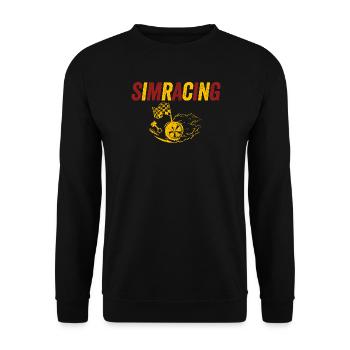 SimRacing Heatwave Emblem - Unisex Pullover - Schwarz - Vorne - Alina (178cm) & Michal (187cm)