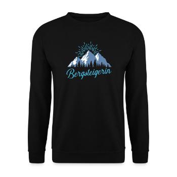 Bergsteigerin - Unisex Pullover - Schwarz - Vorne - Alina (178cm) & Michal (187cm)