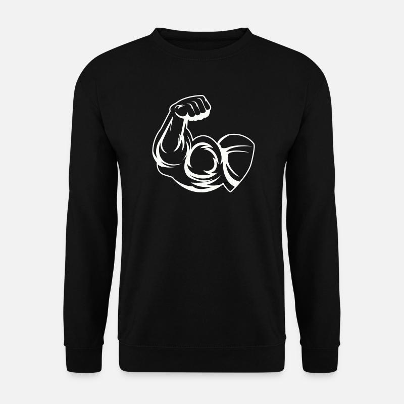 Strong biceps power print - Unisex Sweatshirt - black