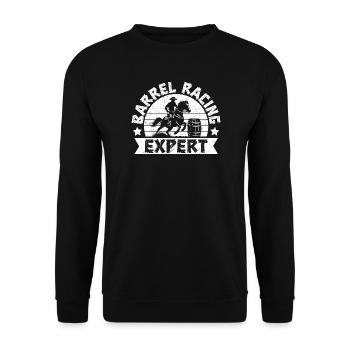 Cowboy expert en courses de tonneaux de rodéo - Sweat-shirt Unisexe - noir - Devant - Alina (178cm) & Michal (187cm)