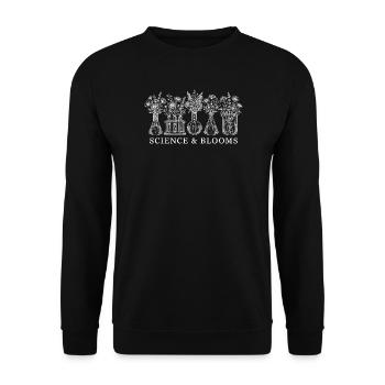 Science & Fleurs - Fleurs de laboratoire Chimie Botanique - Sweat-shirt Unisexe - noir - Devant - Alina (178cm) & Michal (187cm)