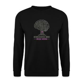 NEURODIVERSE MIND Unique Wiring Awareness  - Sweat-shirt Unisexe - noir - Devant - Alina (178cm) & Michal (187cm)