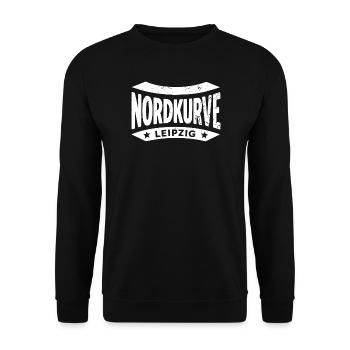 Leipzig Nordkurve Stadion Socken, Mütze, Tasche - Unisex Pullover - Schwarz - Vorne - Alina (178cm) & Michal (187cm)