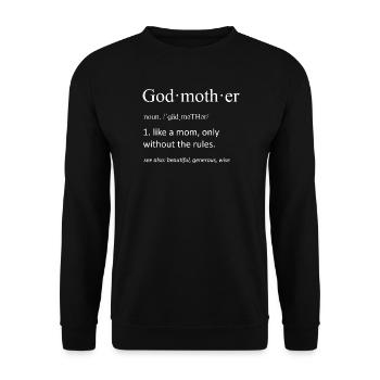 Funny Godmother Definition Like A Mom No Rules - Unisex Sweatshirt - black - Front - Alina (178cm) & Michal (187cm)