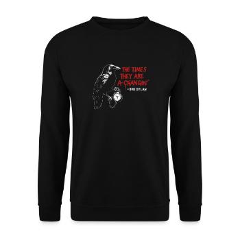 Raven with pocket watch Change times - Unisex Sweatshirt - black - Front - Alina (178cm) & Michal (187cm)