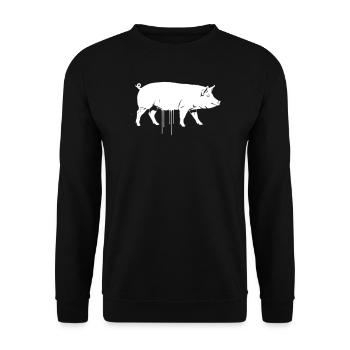 Schwein Graffiti Streetwear Vektor - Unisex Pullover - Schwarz - Vorne - Alina (178cm) & Michal (187cm)