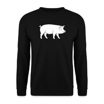 Silhouette porcine Ferme Vecteur Propre - Sweat-shirt Unisexe - noir - Devant - Alina (178cm) & Michal (187cm)