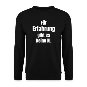 Experience instead of AI – Human practice - Unisex Sweatshirt - black - Front - Alina (178cm) & Michal (187cm)