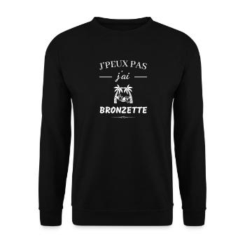 J'peux pas j'ai bronzette - Sweat-shirt Unisexe - noir - Devant - Alina (178cm) & Michal (187cm)