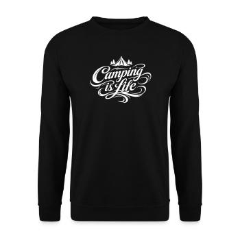 Dicton de la vie de camping - Sweat-shirt Unisexe - noir - Devant - Alina (178cm) & Michal (187cm)