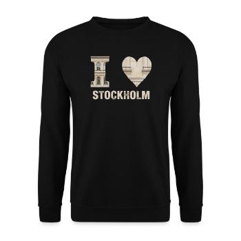 I Love Stockholm – Nordic Architectural Design - Unisex Sweatshirt - black - Front - Alina (178cm) & Michal (187cm)
