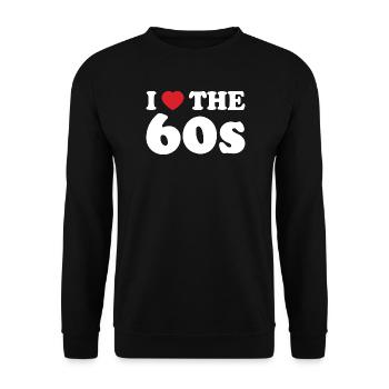 I Love Heart Sixties Retro Typography - Unisex Sweatshirt - black - Front - Alina (178cm) & Michal (187cm)
