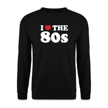 Ich liebe den Retro-Stil der 80er. - Unisex Pullover - Schwarz - Vorne - Alina (178cm) & Michal (187cm)