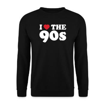 Ich liebe die 90er. - Unisex Pullover - Schwarz - Vorne - Alina (178cm) & Michal (187cm)