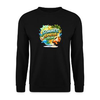 Sommer Spiele 2026 Tropen-Logo - Unisex Pullover - Schwarz - Vorne - Alina (178cm) & Michal (187cm)