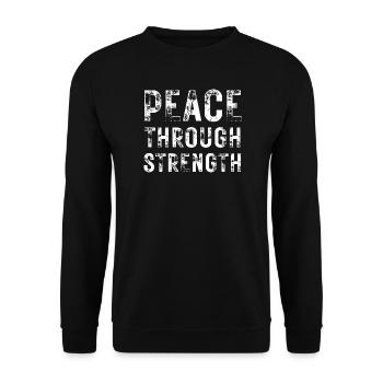 Peace Through Strength  - Unisex Sweatshirt - black - Front - Alina (178cm) & Michal (187cm)