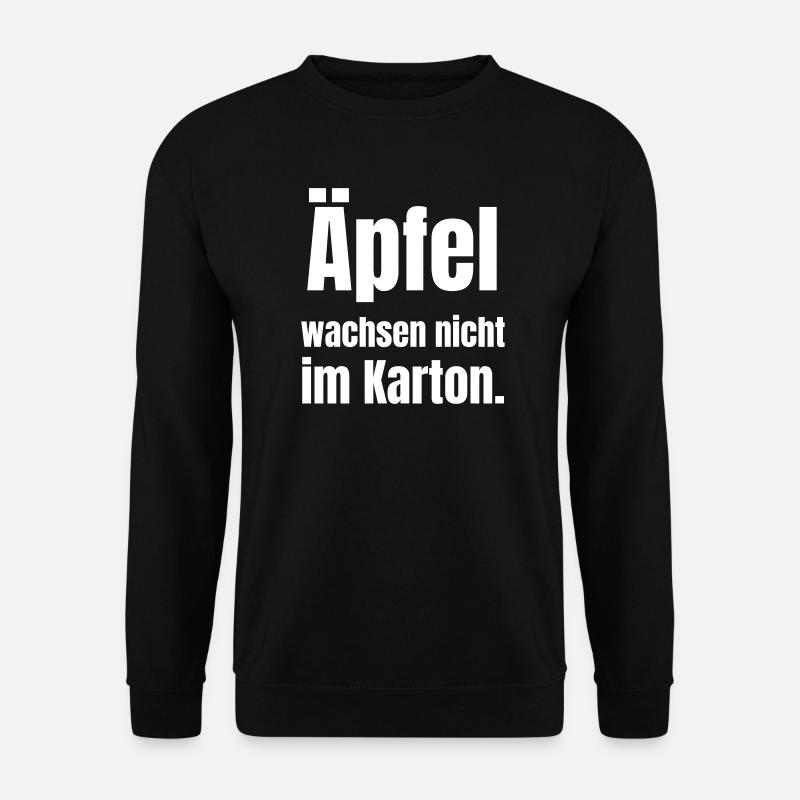 Äpfel wachsen nicht im Karton - Unisex Pullover - Schwarz