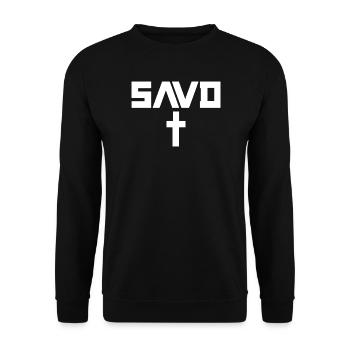 Erlöstes Kreuz Bibel Christlicher Glaube Jesus Erl - Unisex Pullover - Schwarz - Vorne - Alina (178cm) & Michal (187cm)