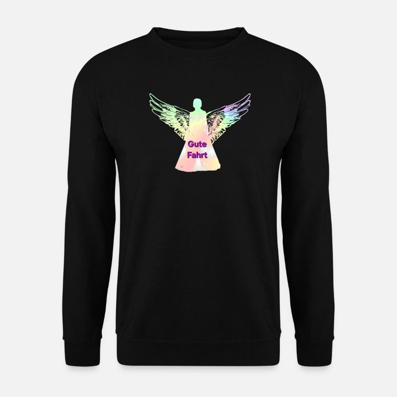 Gute Fahrt Engelflügel Regenbogen Engel - Unisex Pullover - Schwarz