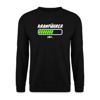 Crane operator loading beam occupation - Unisex Sweatshirt - black - Front - Alina (178cm) & Michal (187cm)
