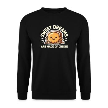 Les doux rêves sont faits de sandwich mignon au fromage - Sweat-shirt Unisexe - noir - Devant - Alina (178cm) & Michal (187cm)