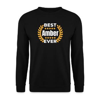 Beste Amber aller Zeiten Legende Name Geschenk - Unisex Pullover - Schwarz - Vorne - Alina (178cm) & Michal (187cm)