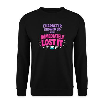 Anime-fangirl Schreit Anime-reaktion - Unisex Pullover - Schwarz - Vorne - Alina (178cm) & Michal (187cm)