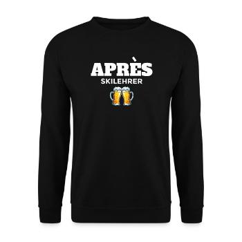 Moniteur après ski avec chopes de bière - Sweat-shirt Unisexe - noir - Devant - Alina (178cm) & Michal (187cm)