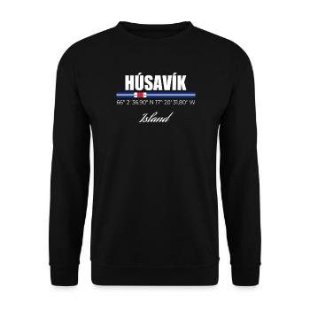 Húsavík - Sweat-shirt Unisexe - noir - Devant - Alina (178cm) & Michal (187cm)