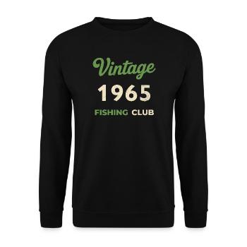 Millésime 1965 – Année de naissance rétro du club de pêche - Sweat-shirt Unisexe - noir - Devant - Alina (178cm) & Michal (187cm)
