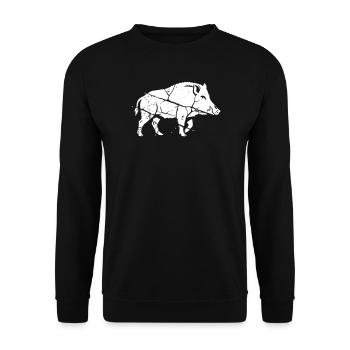 Wild Boar Mosaic Sliver Art Vector - Unisex Sweatshirt - black - Front - Alina (178cm) & Michal (187cm)