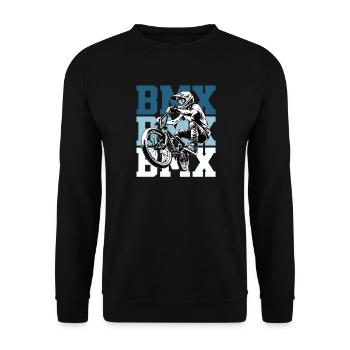BMX Bike Street Culture - Unisex Sweatshirt - black - Front - Alina (178cm) & Michal (187cm)