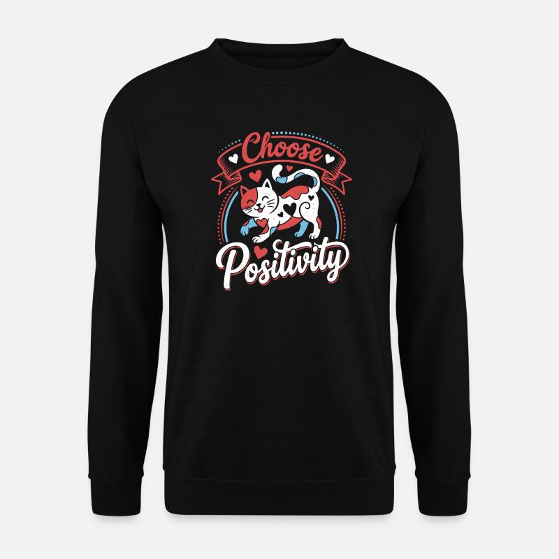 Choose Positivity Cat - Unisex Sweatshirt - black
