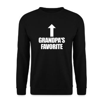 Petit-enfant préféré Lustig Je suis le préféré de Papy - Sweat-shirt Unisexe - noir - Devant - Alina (178cm) & Michal (187cm)