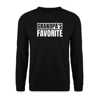 Petit-enfant préféré Lustig Je suis le préféré de Papy - Sweat-shirt Unisexe - noir - Devant - Alina (178cm) & Michal (187cm)
