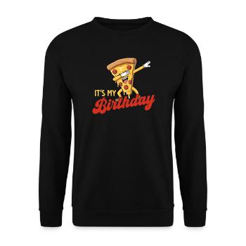 It’s My Birthday Dabbing Pizza Funny Party - Unisex Sweatshirt - black - Front - Alina (178cm) & Michal (187cm)