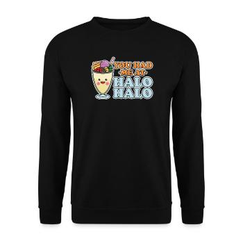 You Had Me At Halo Halo Filipino Dessert Graphic - Unisex Pullover - Schwarz - Vorne - Alina (178cm) & Michal (187cm)