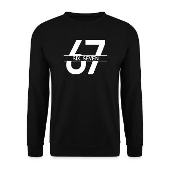 67 Six Seven Meme 6 7 Clean - Unisex Sweatshirt - black - Front - Alina (178cm) & Michal (187cm)