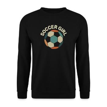 Soccer Girl – Retro Fußball - Unisex Sweatshirt - black - Front - Alina (178cm) & Michal (187cm)