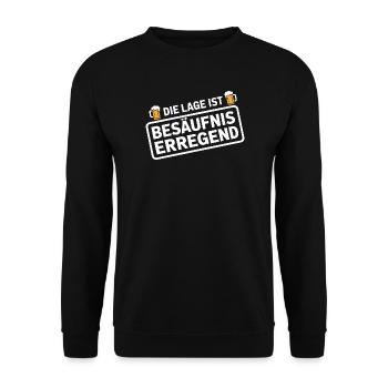 L’endroit est une bière de soirée alcoolisée - Sweat-shirt Unisexe - noir - Devant - Alina (178cm) & Michal (187cm)