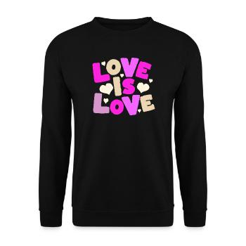 L’amour est l’amour – Déclaration de cœur colorée - Sweat-shirt Unisexe - noir - Devant - Alina (178cm) & Michal (187cm)