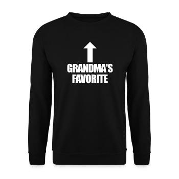 Favorite Grandchild Funny I'm Grandma's Favorite - Unisex Pullover - Schwarz - Vorne - Alina (178cm) & Michal (187cm)