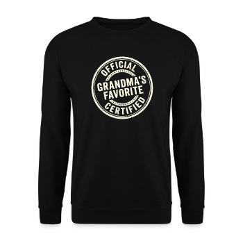 Favorite Grandchild Official Grandma's Favorite - Unisex Pullover - Schwarz - Vorne - Alina (178cm) & Michal (187cm)