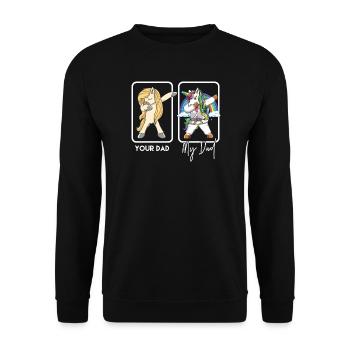 Drôle de Karaté Licorne Papa Dab Dab Don d’Arts Martiaux - Sweat-shirt Unisexe - noir - Devant - Alina (178cm) & Michal (187cm)