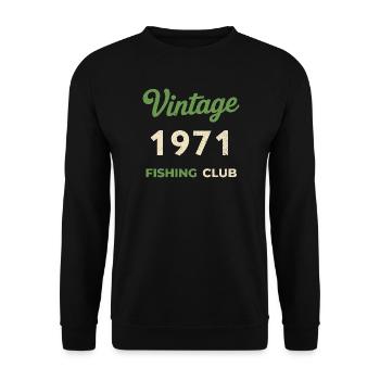 Année de naissance rétro du club de pêche - Sweat-shirt Unisexe - noir - Devant - Alina (178cm) & Michal (187cm)